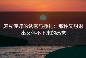 麻豆传媒的诱惑与挣扎：那种又想退出又停不下来的感觉