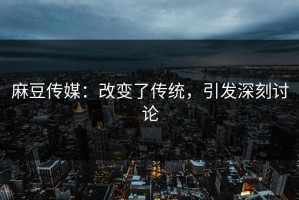 麻豆传媒：改变了传统，引发深刻讨论