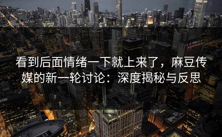看到后面情绪一下就上来了，麻豆传媒的新一轮讨论：深度揭秘与反思
