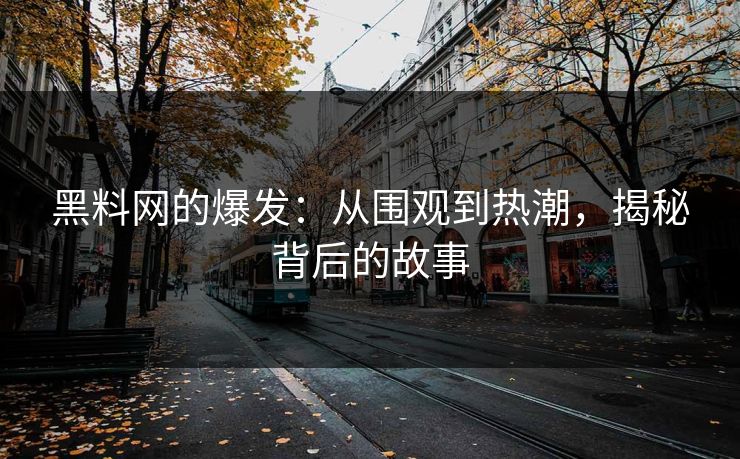 黑料网的爆发：从围观到热潮，揭秘背后的故事