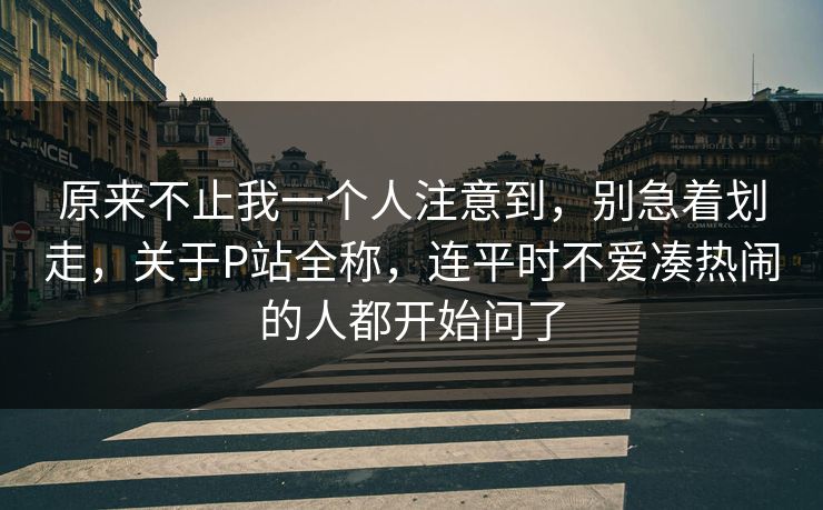 原来不止我一个人注意到，别急着划走，关于P站全称，连平时不爱凑热闹的人都开始问了