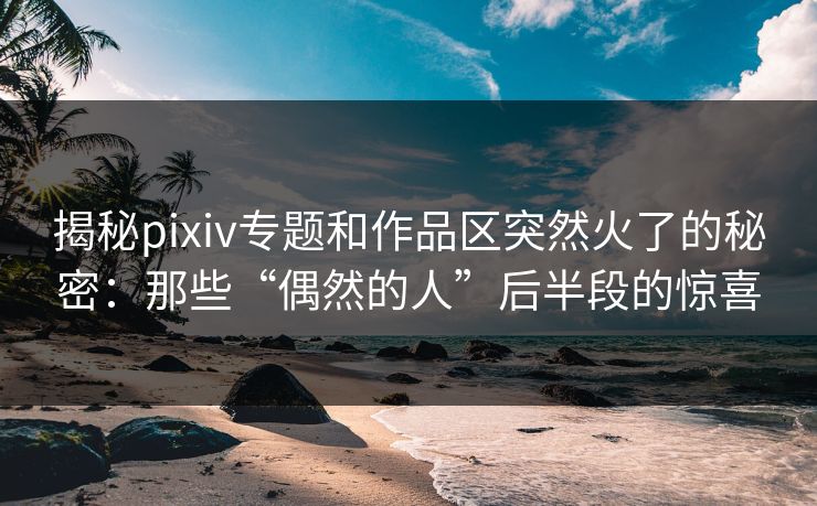 揭秘pixiv专题和作品区突然火了的秘密：那些“偶然的人”后半段的惊喜