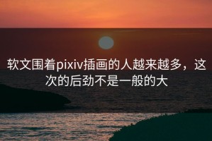 软文围着pixiv插画的人越来越多，这次的后劲不是一般的大