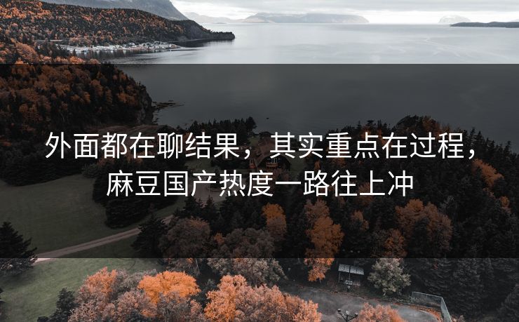 外面都在聊结果,其实重点在过程,麻豆国产热度一路往上冲 外面都在聊结果,其实重点在过程,麻豆国产热度一路往上冲