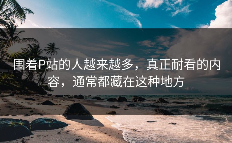 围着P站的人越来越多，真正耐看的内容，通常都藏在这种地方