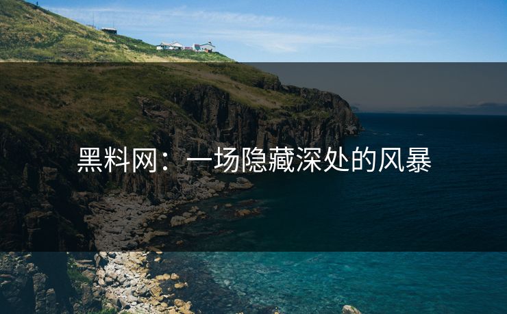 黑料网:一场隐藏深处的风暴 黑料网:一场隐藏深处的风暴